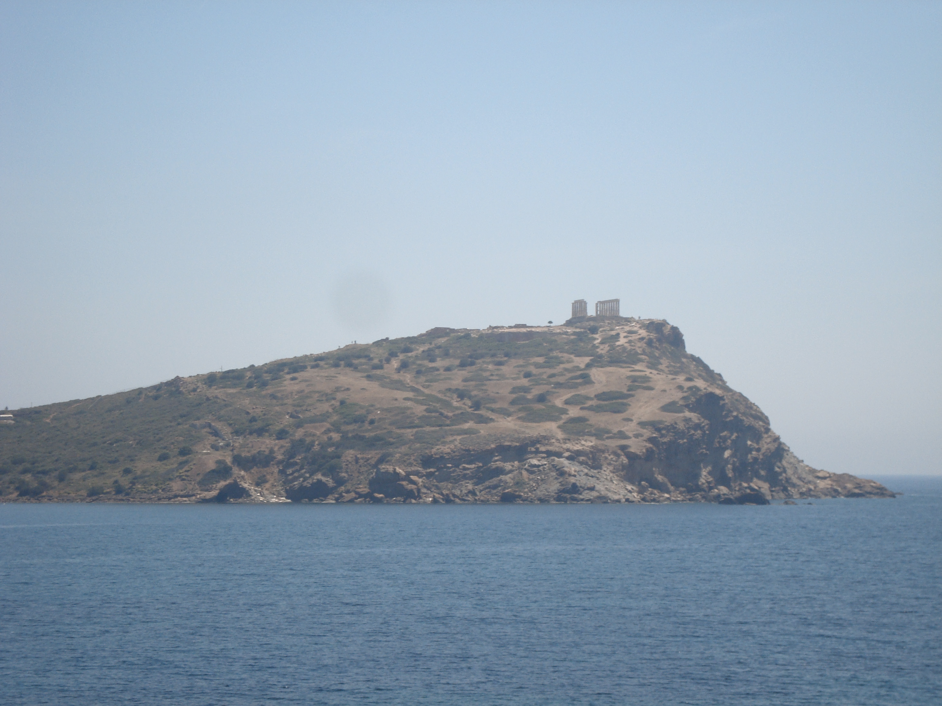 Temple of Poseidon at Cape Sounion as viewed from the sea